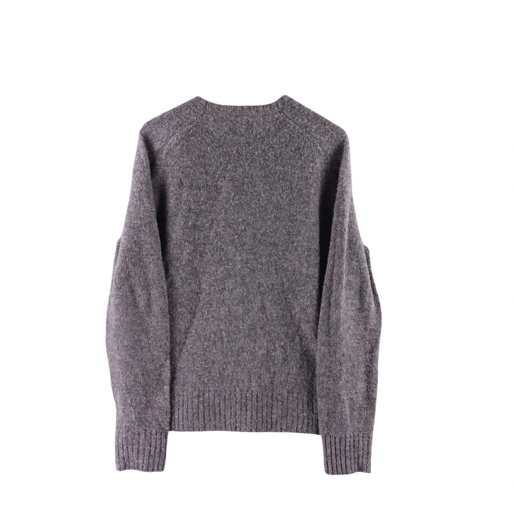 J. Crew Mens Large 100% Wool Crewneck Sweater Heathered Charcoal Gray